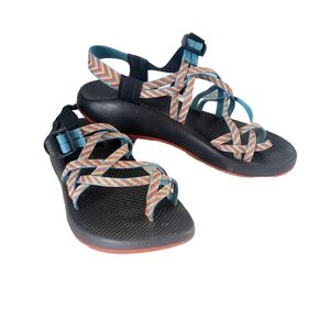 Chaco Classic Strappy Sandals with Stripe Design and Toe Loop Size 9